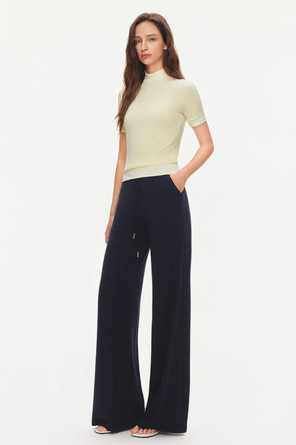 Tencel-Modal-Bluse mit halbhohem Kragen