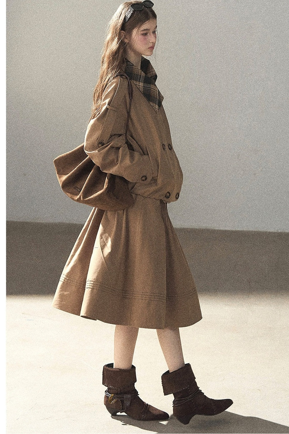 Chestnut Brown Jacket and Skirt Set-Up