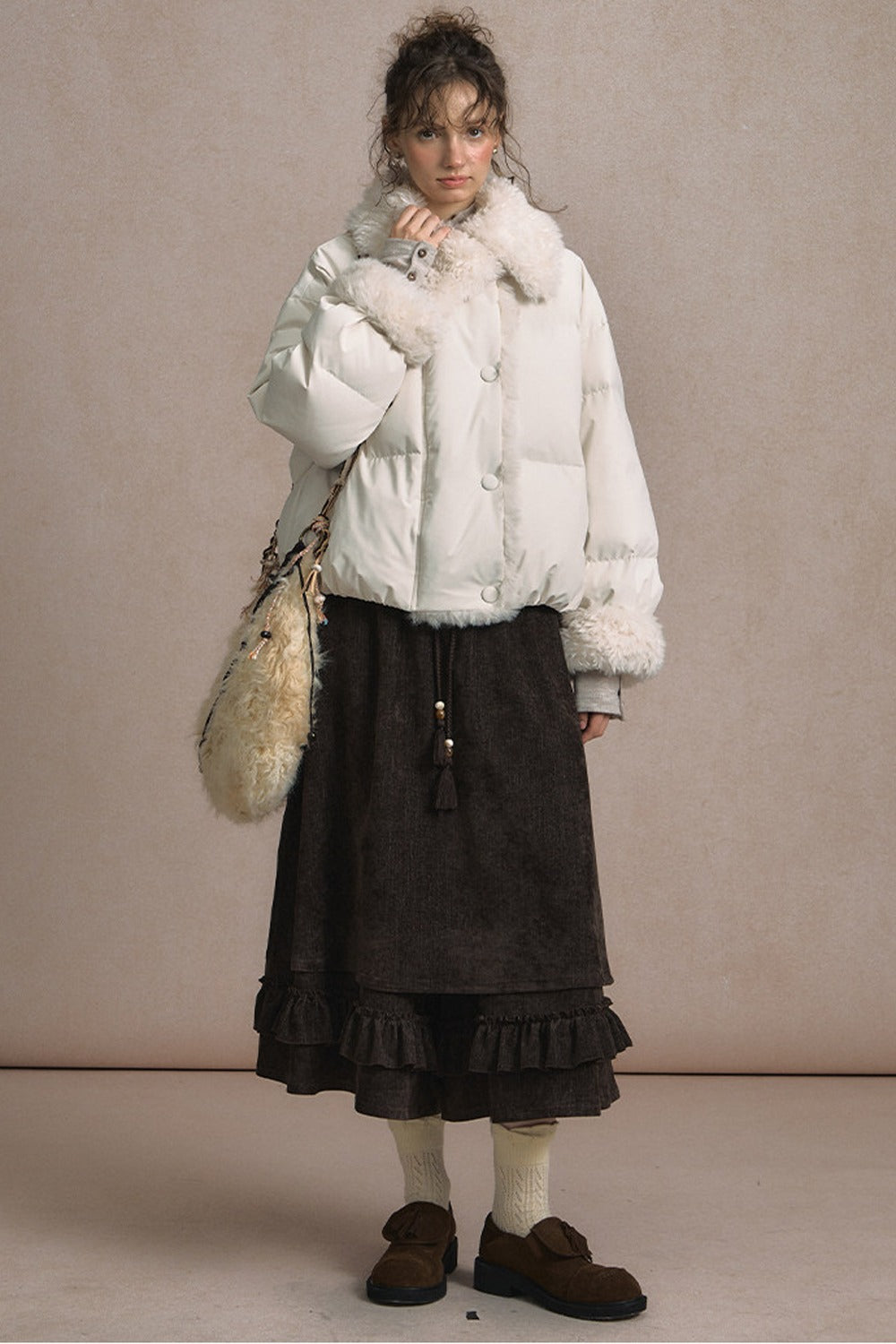 Short Fur Collar Down Jacket
