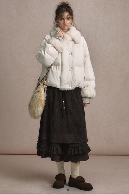 Short Fur Collar Down Jacket