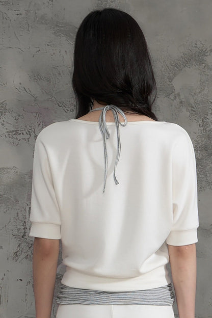 Striped Halterneck Camisole and Pants Set-Up