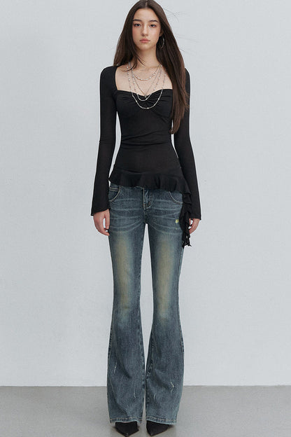 Twist Ruffle Pleated Blouse