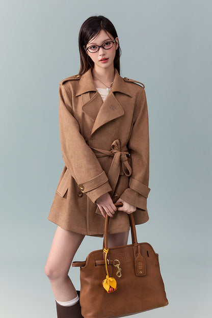 Spring and Autumn Lapel Trench Coat