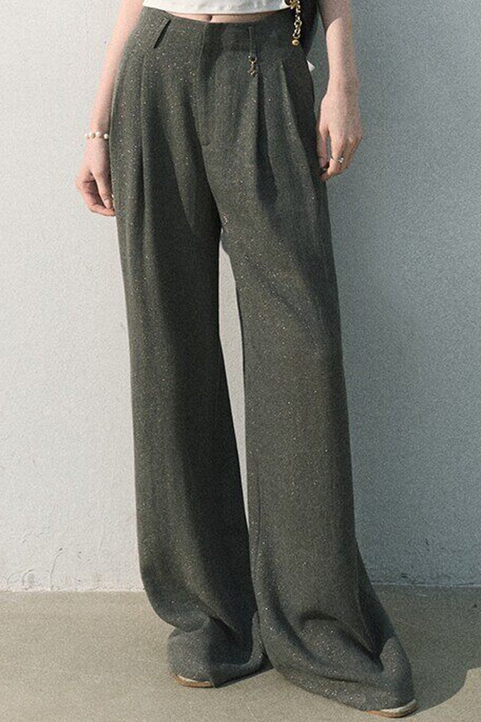 Gilded Linen Draped Pants