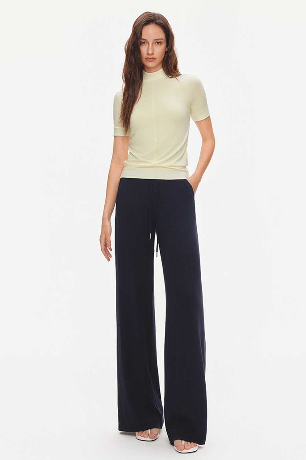 Tencel-Modal-Bluse mit halbhohem Kragen