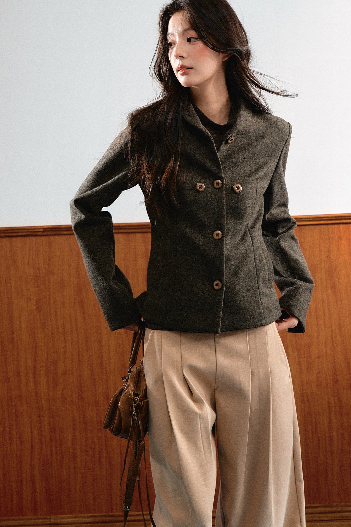 Detachable Cape Wool Coat