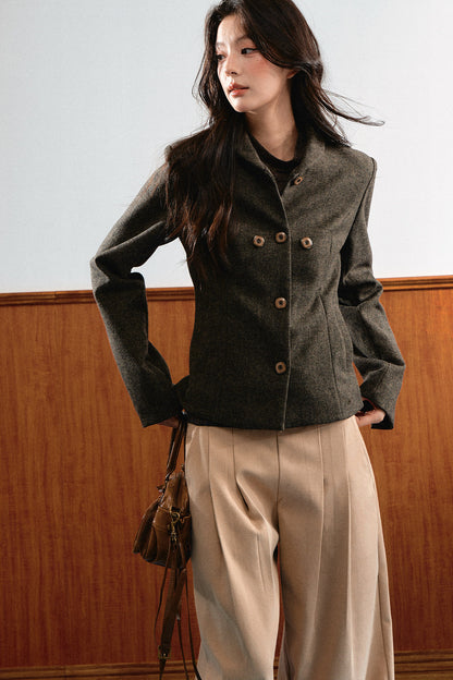 Detachable Cape Wool Coat