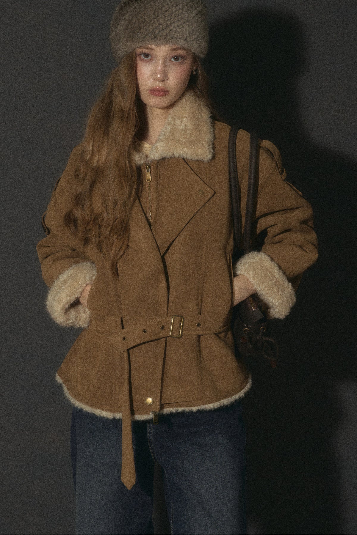 Cloud Shearling Biker Jacket