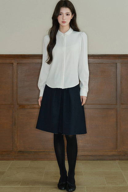 Acetic Acid Doll Collar Long-Sleeved Shirt
