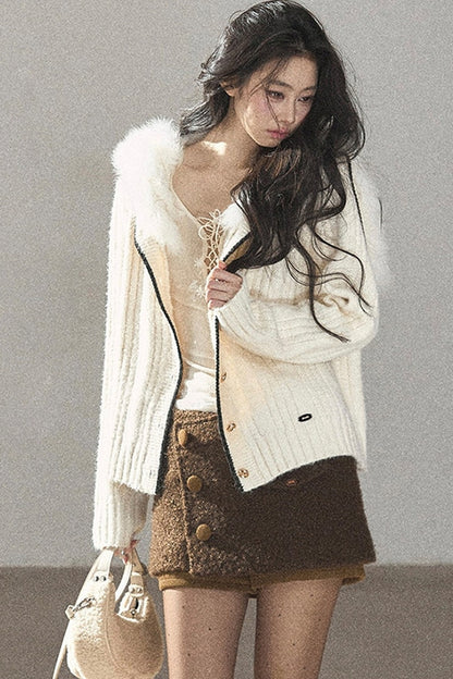 Boucle Layered-Look Skirt