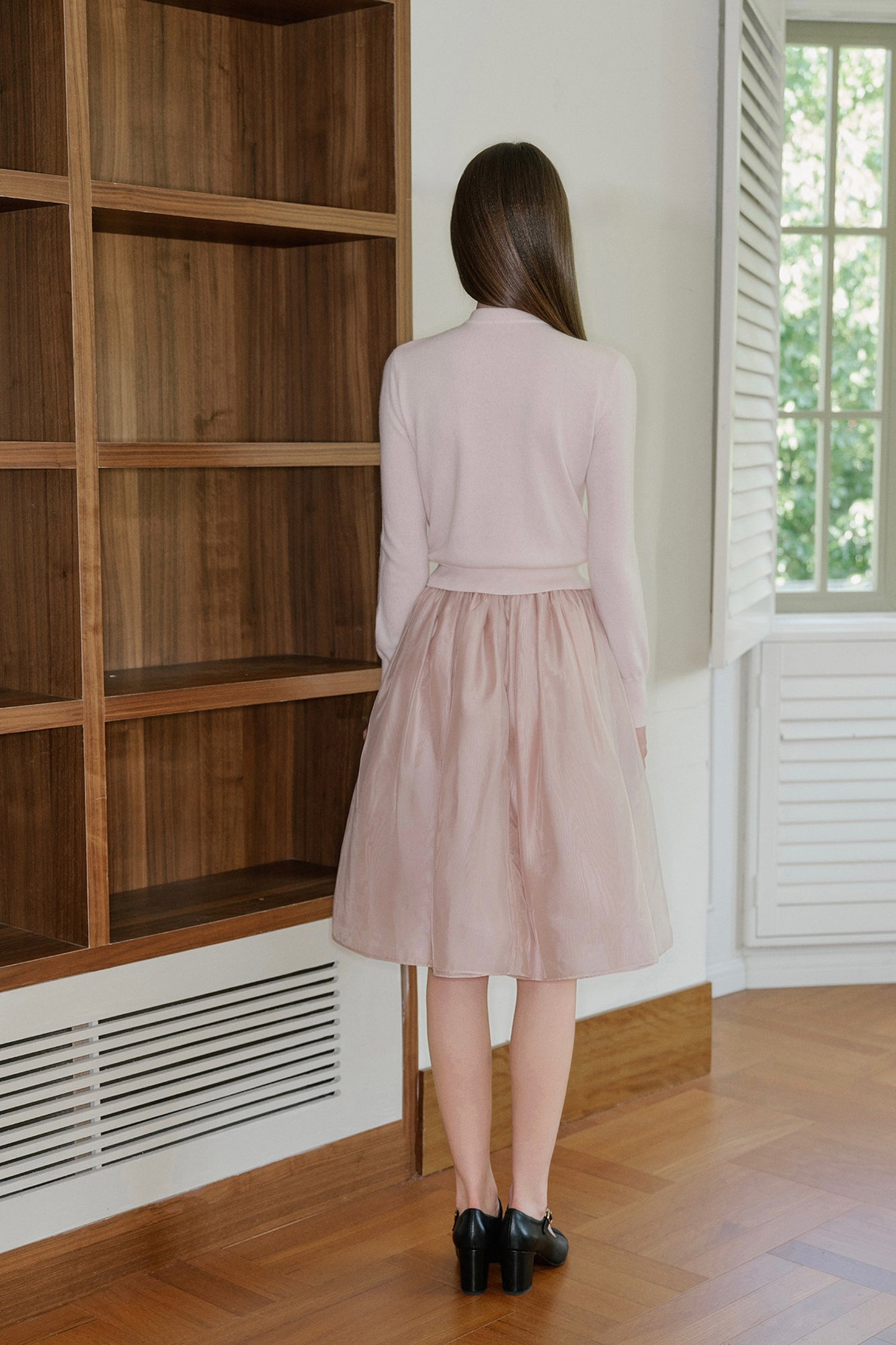 Pearlescent Mesh A-Line Skirt