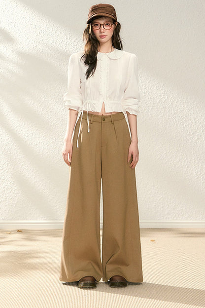 Waist-Cinching Doll Collar Blouse