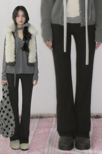 High-Waisted Striped Flared Pants