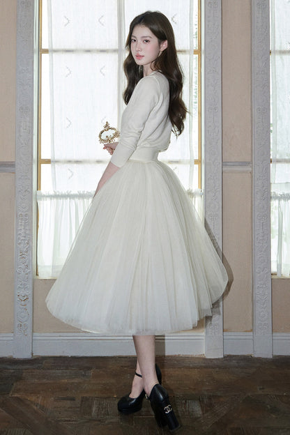 White Mesh Tutu Skirt