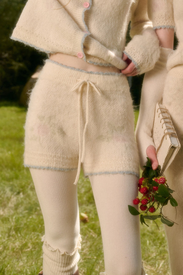 Conjunto de cárdigan y pantalón de punto de lana suave