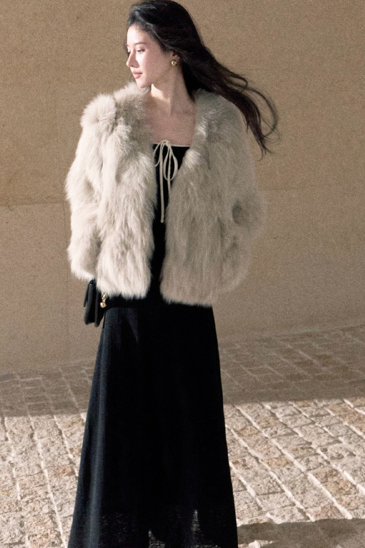 Strickkleid in A-Linie mit Struktur und Carmenausschnitt