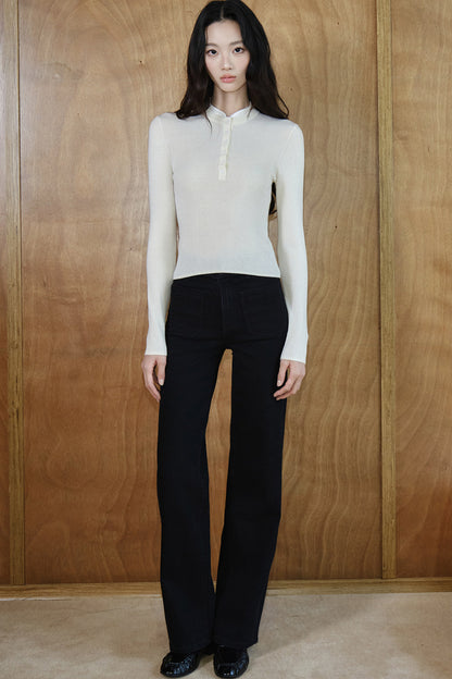 Pantaloni in cotone a vita alta