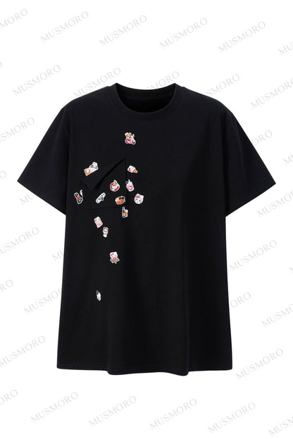 Meow-Chan Print Oversized Blouse