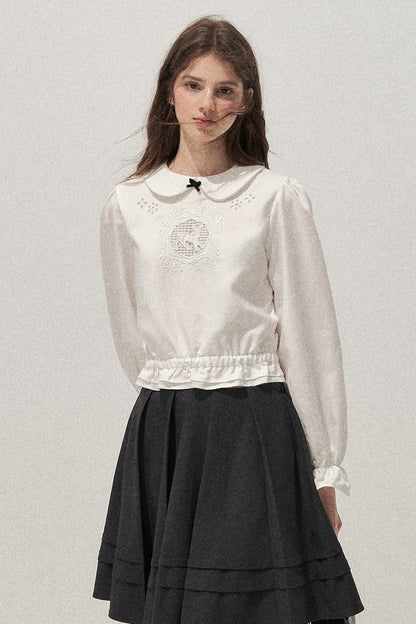 Lyocell Deer Collar Blouse