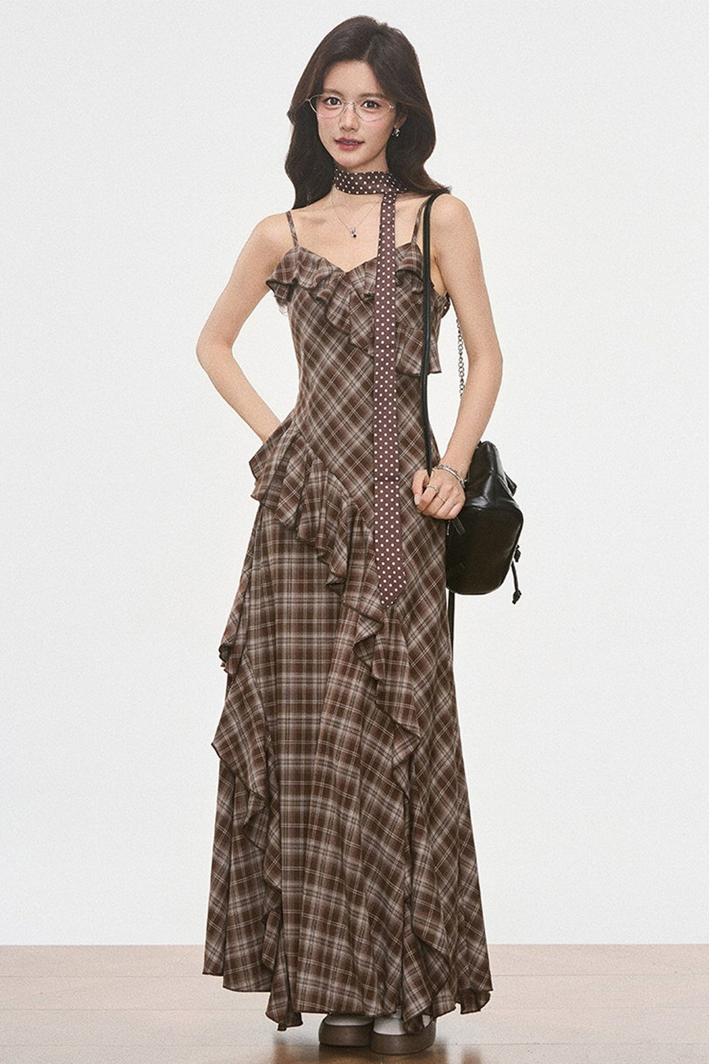 Petite Suede Blazer and Plaid Dress Set-Up