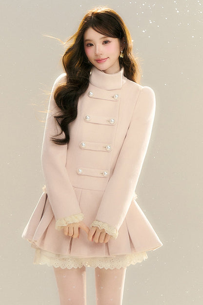 Chaebol Daughter Style Woolen Cape Coat