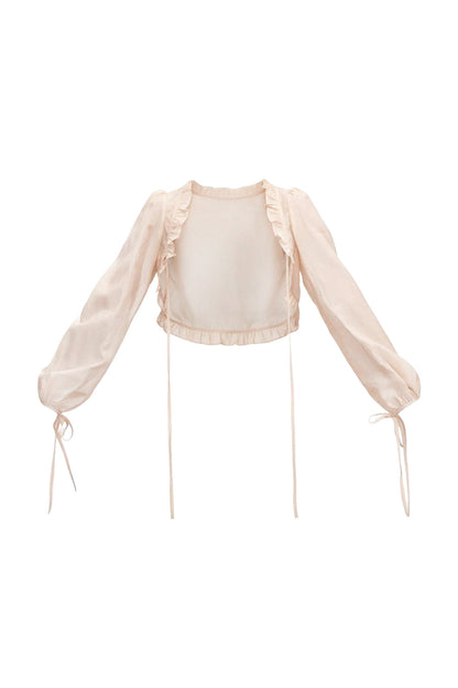 Ruffled Cardigan and V-Neck Dress Set-Up