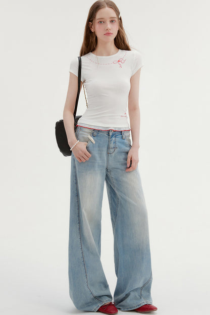 Bow Print Lyocell Blouse