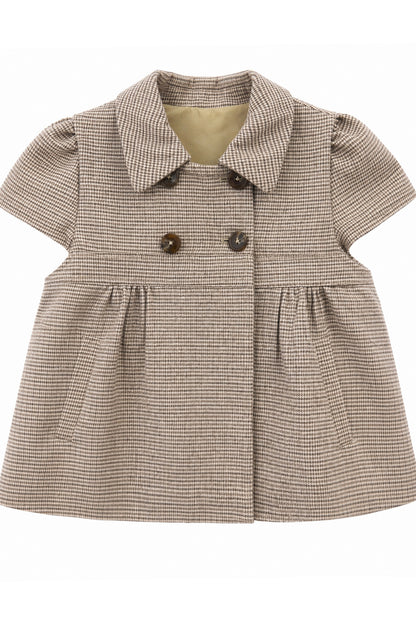 Woolen Short Sleeve Top and Corduroy Midi Skirt Set-Up