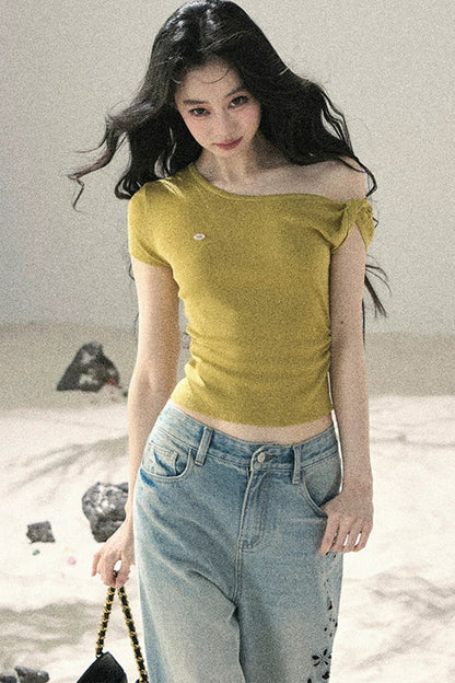 Asymmetrical Knot Crop Top