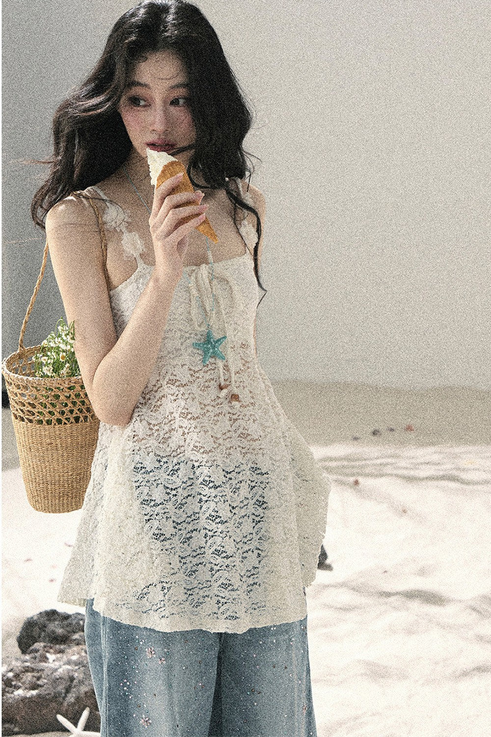 Morning Mist Lace Camisole Top