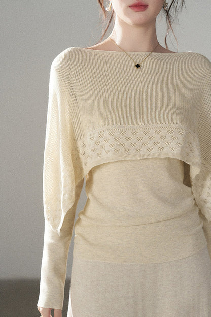 Long-Sleeve Knit Top and Skirt Set