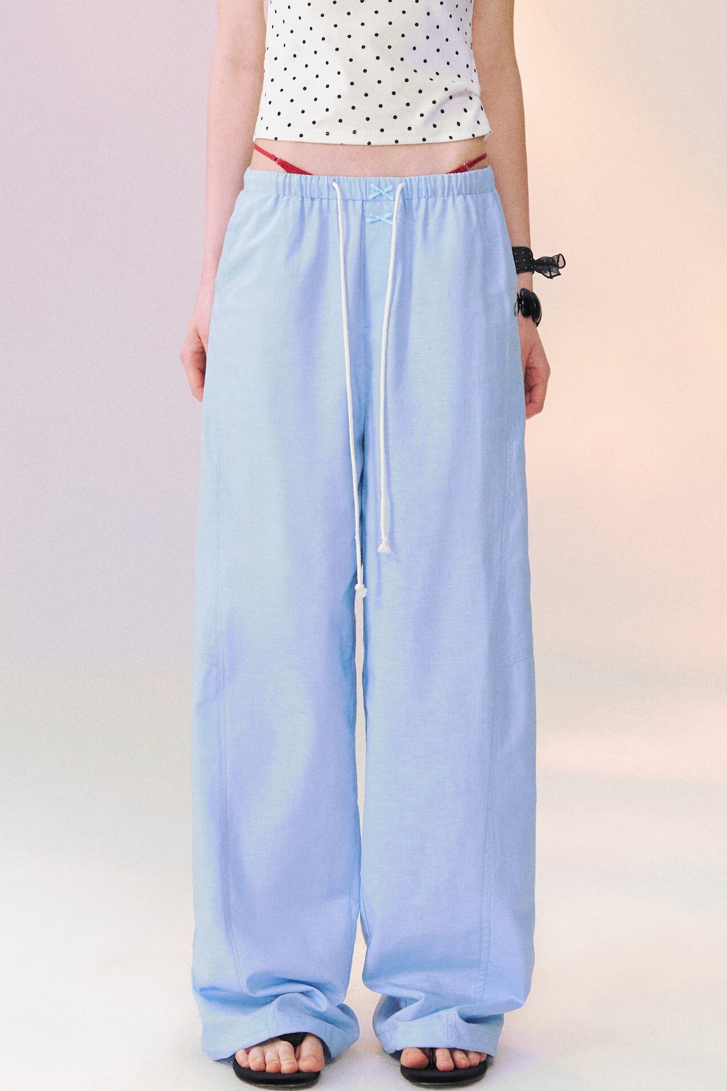 Macaron Color Wide Leg Pants