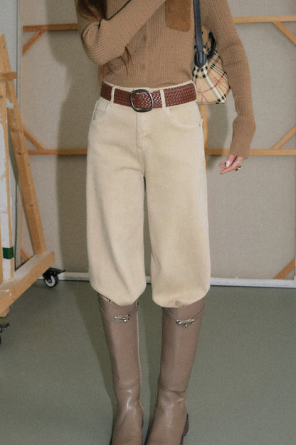Vintage Coffee Lapel Knit Cardigan and Pants Set-Up