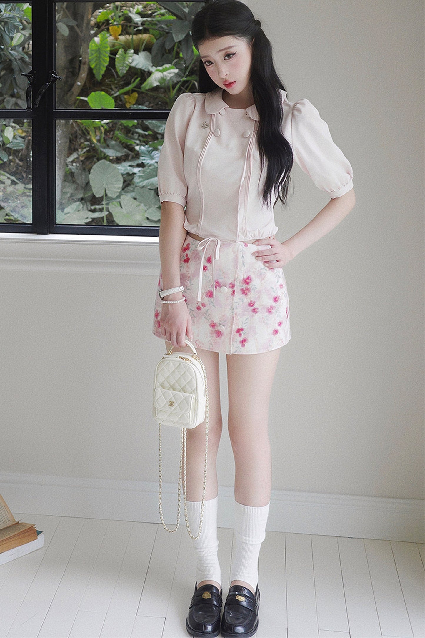 Floral Ruffled Top and Skirt Set-Up