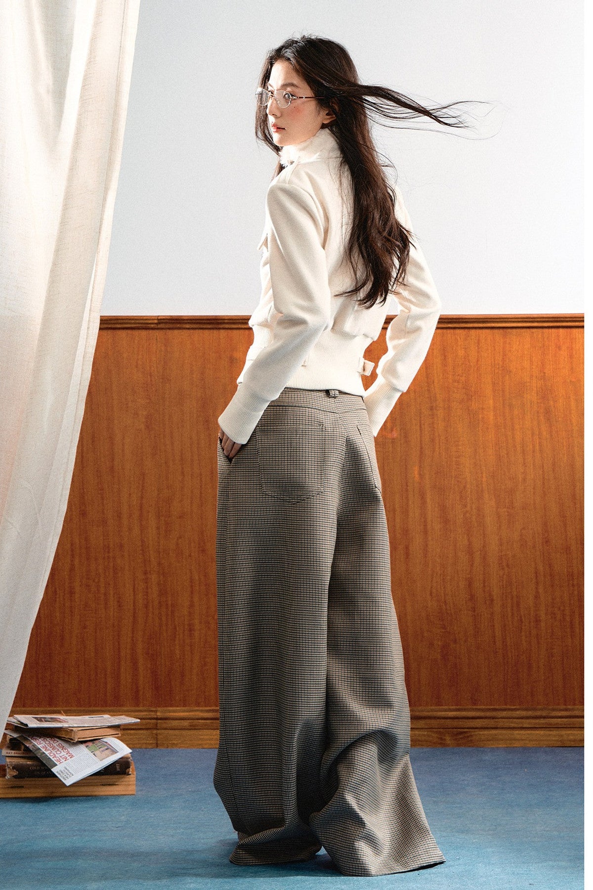 Stand Collar Snap Button Jacket