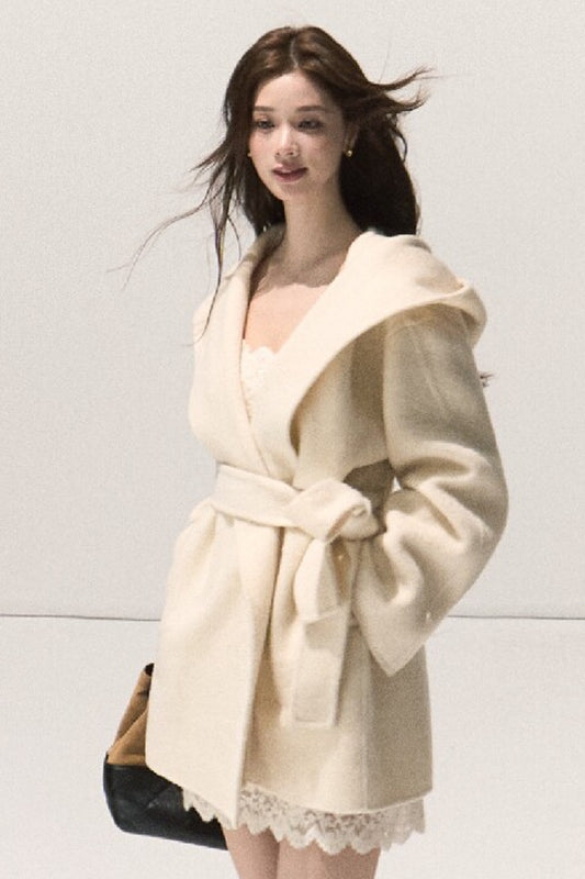 Bathrobe-Style Double-Sided Wool Coat