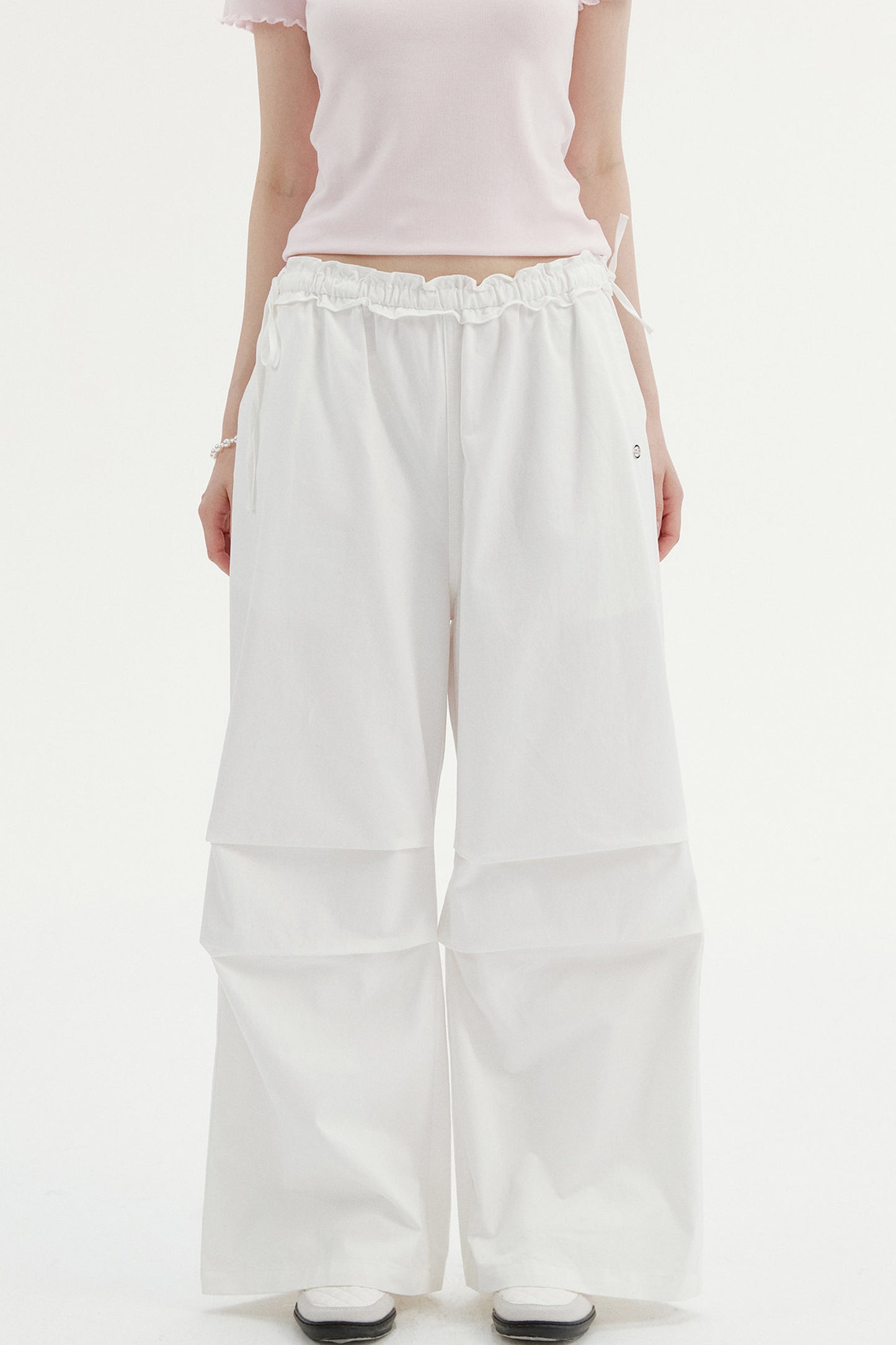 Pleated Drape Cargo Pants