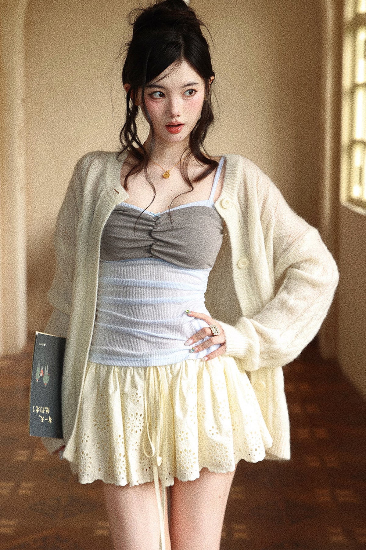 Spaghetti Strap Ruched Camisole