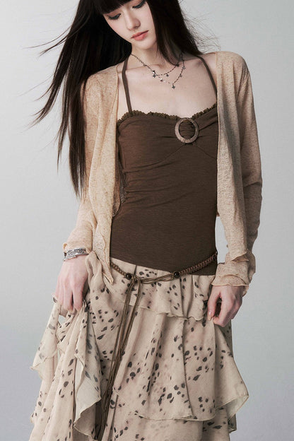 Lightweight Camisole Cardigan Set