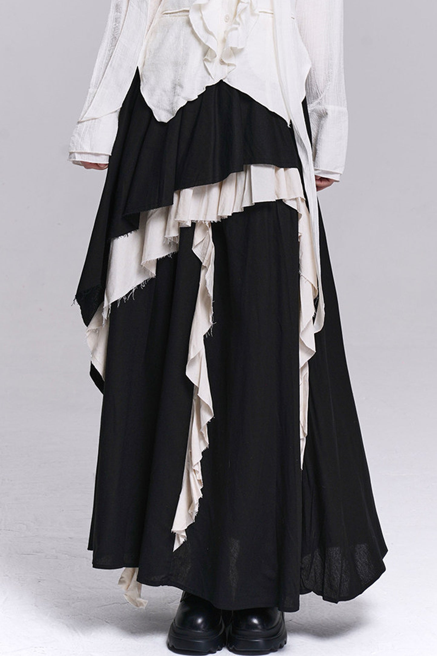 Ghostly Irregular Black Skirt