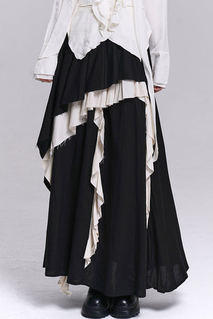 Ghostly Irregular Black Skirt