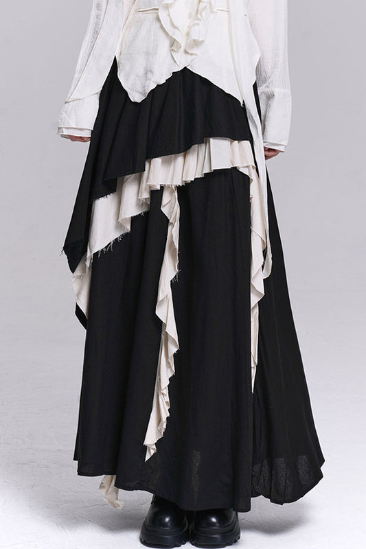 Ghostly Irregular Black Skirt