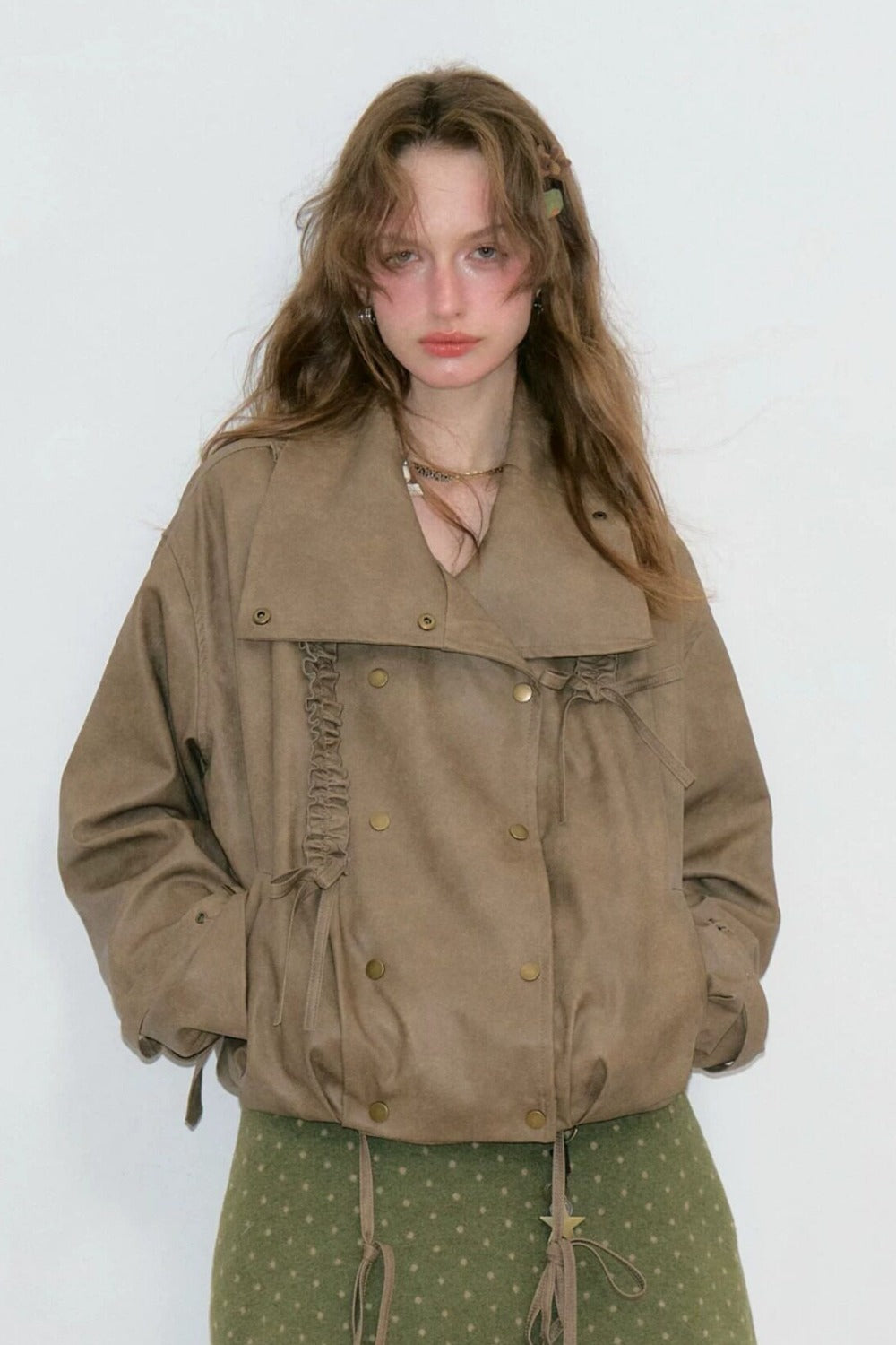 Chaqueta de cuero marrón retro