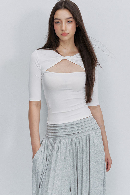 Blouse réversible à nœud croisé