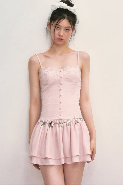 Ballet-Style Pink Suspender Dress