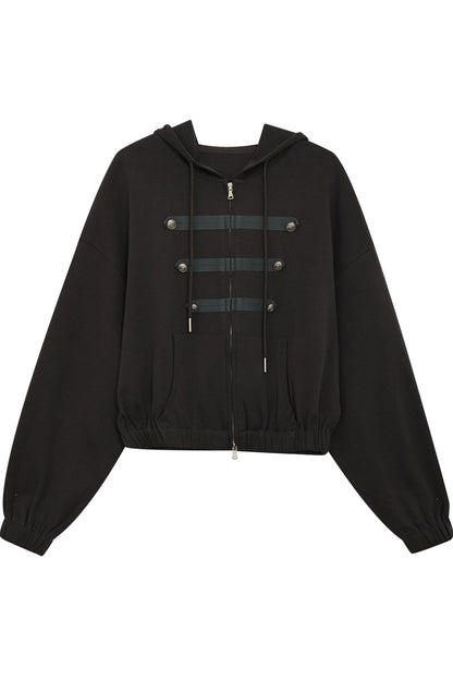 Retro Napoleon Hooded Sweatshirt and Skirt Set-Up