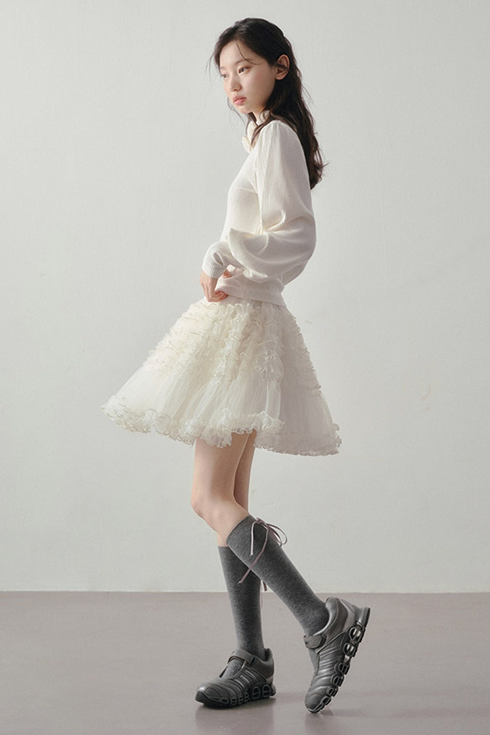 Multi-Layered Tulle Ruffle Skirt