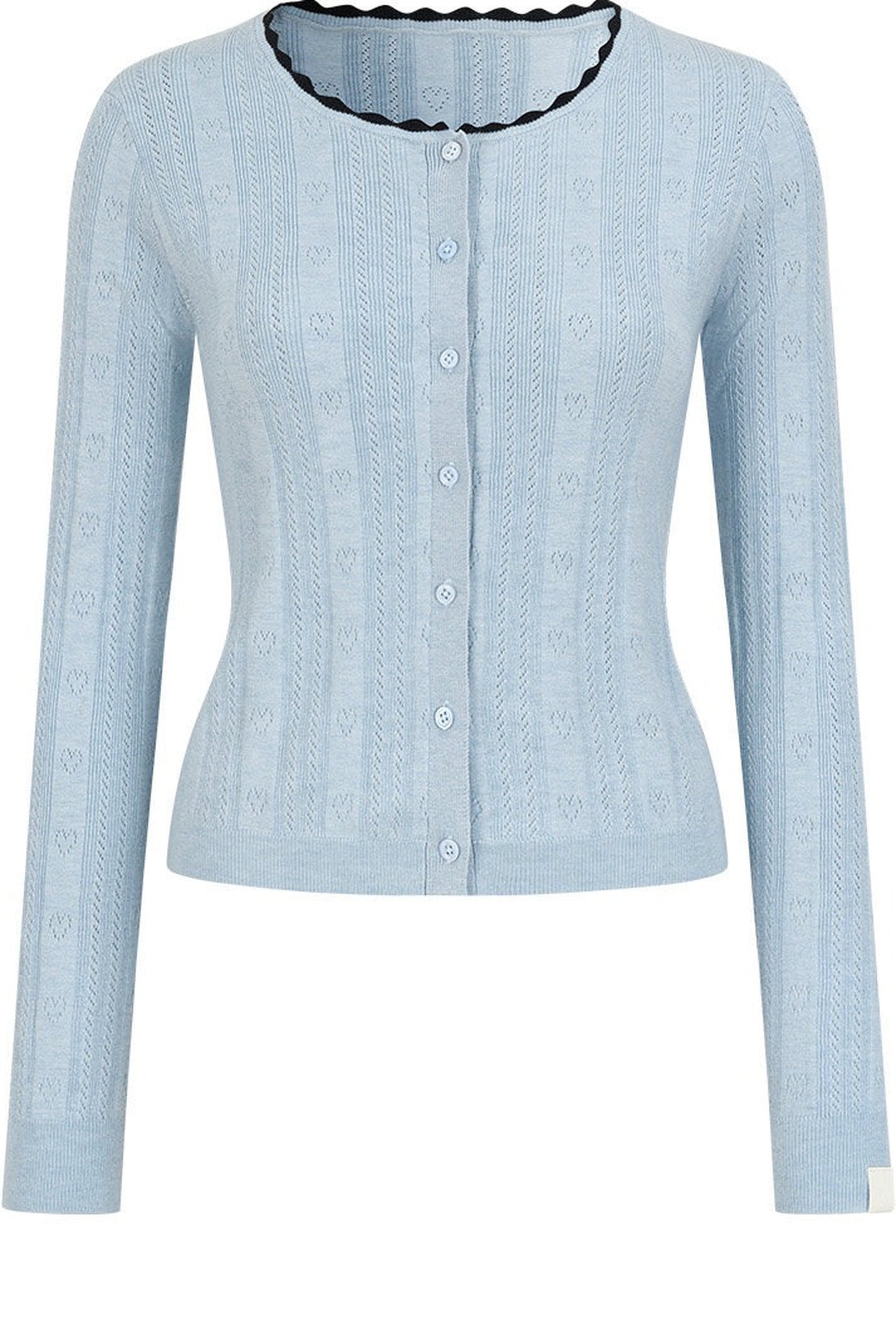 Heart Hollow Ruffle Knit Camisole And Cardigan Set-Up