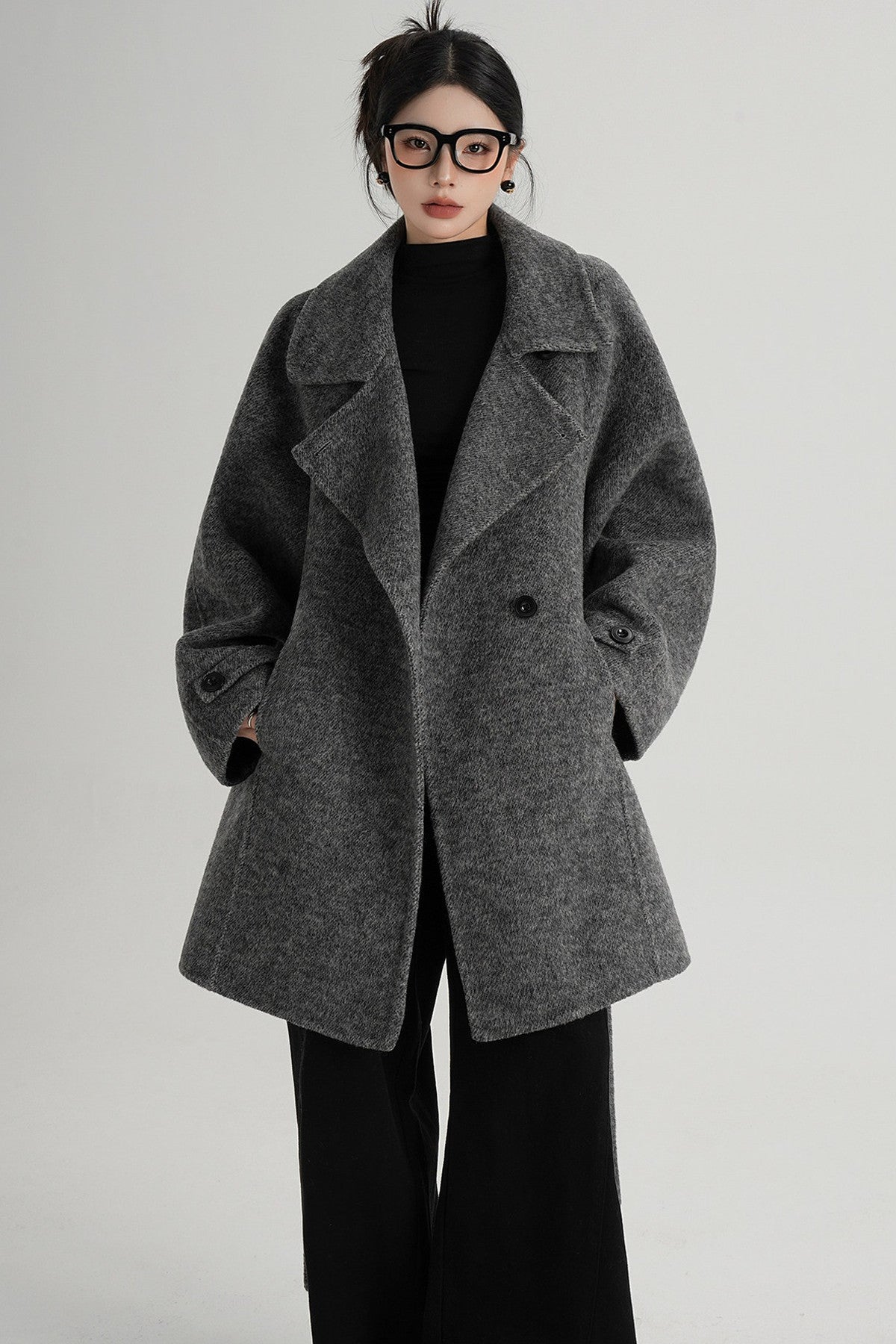 Mid-Length Double-Sided Wool Coat