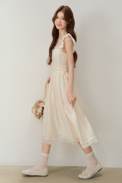 White Shell Lace Dress